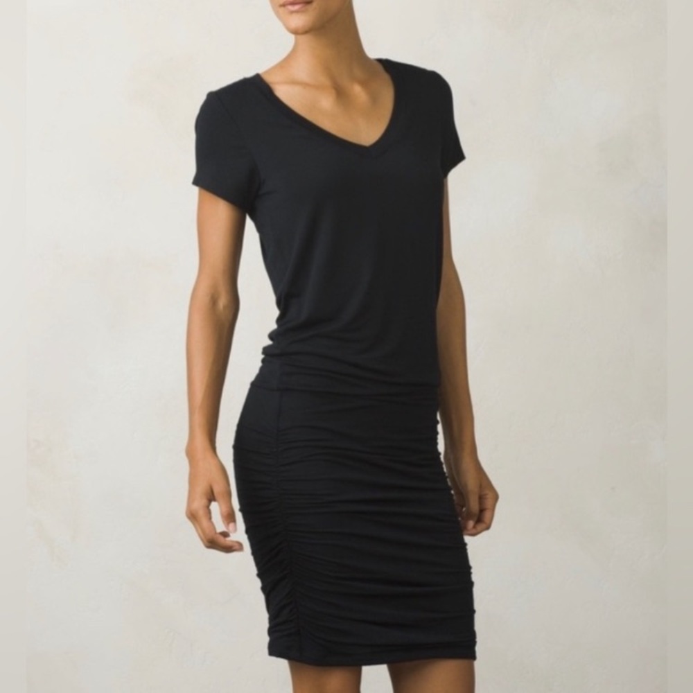 Prana Women’s V-Neck Ruched Shirt Foundation Dress